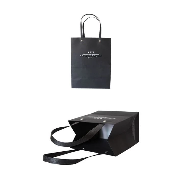 Black Paper Gift Bags For Supermarket